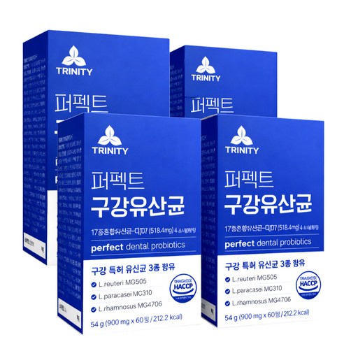 [판매1위] 구강유산균M18 식약청인증 닥터파이토 / 퍼펙트 구강 유산균, 4개, 60정