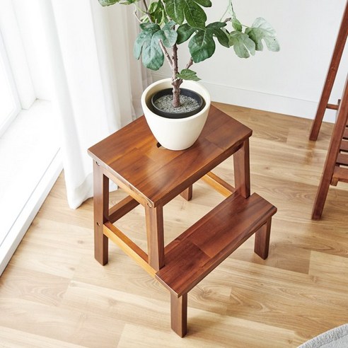 자연과 편리함을 담은 공간 속 예술, 나인홈 원목 스텝스툴