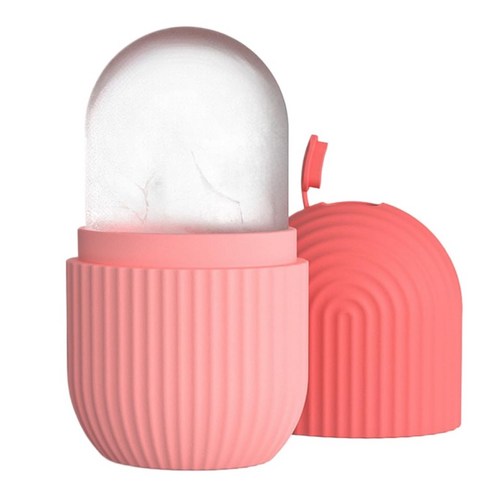 [루이/프리미엄 케어] 실리콘 아이스 페이셜 롤러 모공 수축 피부 진정 마사지기, 핑크, 1개