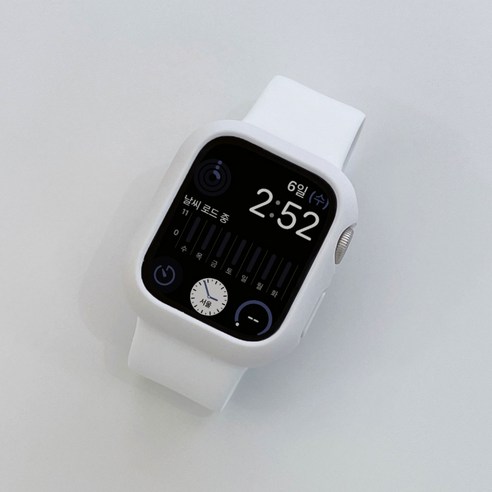 우먼스9999 애플워치 호환 실리콘 밴드 스트랩, 38/40/41mm, 화이트