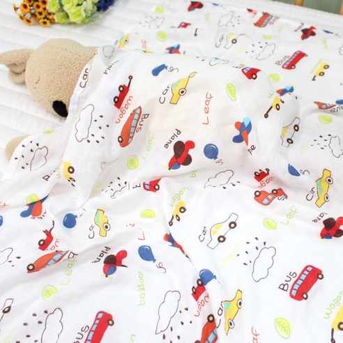 2겹 거즈 블랭킷/극세사담요/어린이집낮잠이불/유모차이불/무릎담요/애착이불, 자동차