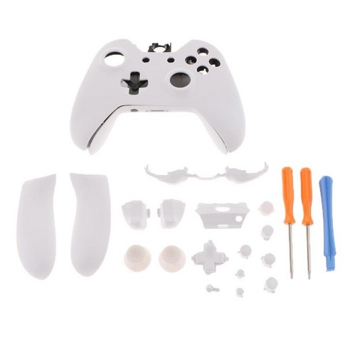 Microsoft Xbox One 컨트롤러 키트 키트 페이스플레이트 케이스 세트 키트용, 화이트, 설명, 플라스틱