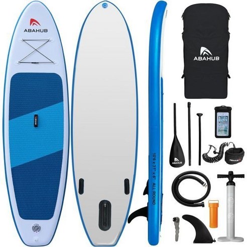 Abahub 공기 주입식 SUP 와이드 3.5m(10피트 6인치) x 78.7cm(31인치) x 15.2cm(6인치) iSUP 조절 가능한 탄소 섬유 패들이 있는 스탠드업 패들, 31
