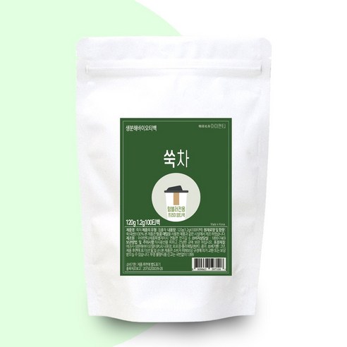 아이앤티 쑥차 텀블러용 100티백 국내산 주문후생산, 1개, 100개입, 1.2g