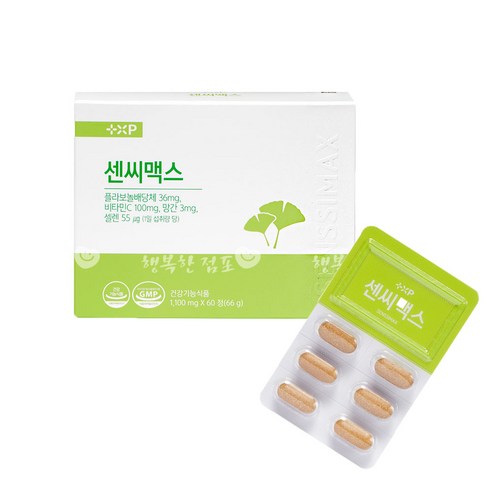 [약국정품] 쎈시맥스 은행잎 혈액순환 손발저림 기억력, 1개, 60정
