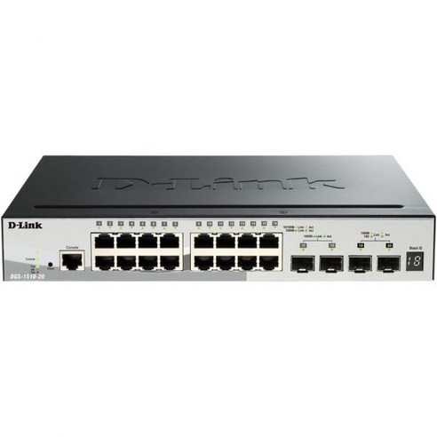 D-Link 28 포트 기가비트 스택 가능 스마트 관리 PoE 스위치 10G 업링크 24 193W 2 10GbE SFP L2 /L3 라이트 VLANs 웹 감시 모드 NDAA 호환, DGS-1510-20, 2개