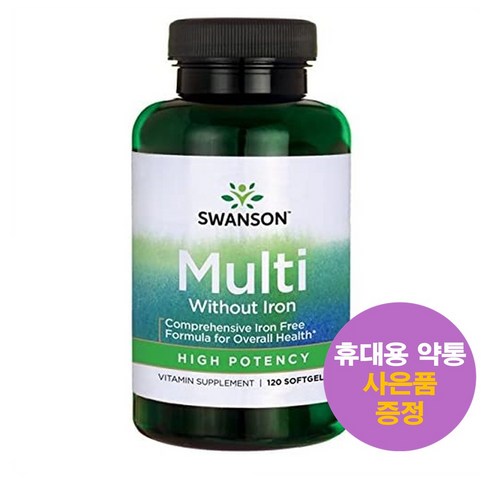 스완슨 멀티 위드아웃 아이언 120정 Swanson Multi without Iron 사은품 증정, 1개