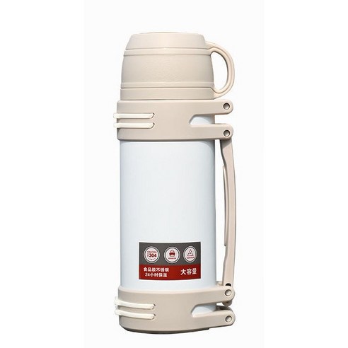 AHSUN 스테인리스 스틸 보온병, 화이트 1200ML