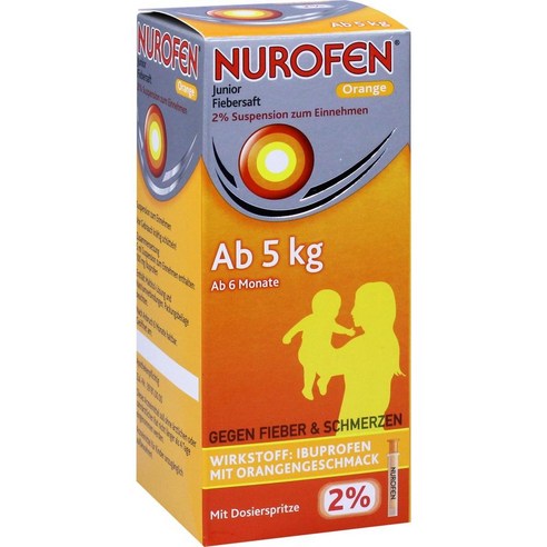 [독일 내수 정품]NUROFEN Junior Fiebersaft Orange 2% 150ml, 1개 neverenoughlp