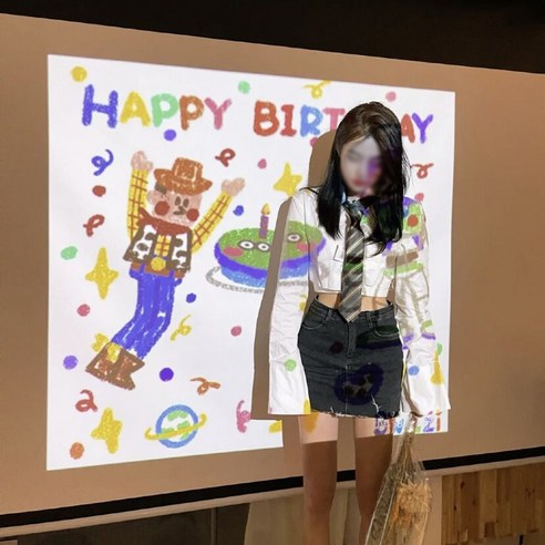 걸스코코 미니빔 프로젝터 뷰포인트 인생샷 파티빔 생일파티 분위기 감성조명 홈파티, 생일10번