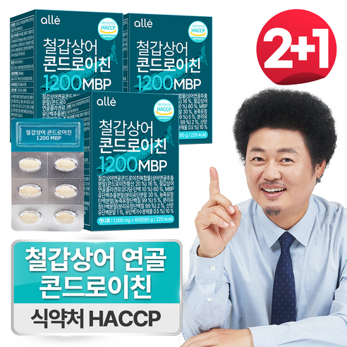 철갑상어 연골 콘드로이친 1200 MBP 식약청 HACCP 알레, 3개, 60정