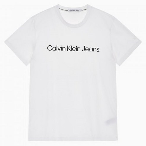 캘빈클라인 백화점판 레귤러핏 인스티튜셔널 로고 반팔 티셔츠 화이트 (J321612)