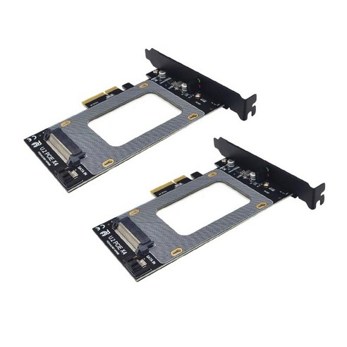 데스크탑 PC용 2pcs PCI-E 라이저 4X ~ 2.5인치 U.2 SFF-8639 확장 카드, 5.9x4.7x1 인치, 검정, ABS