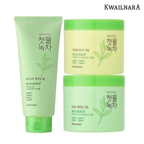 과일나라 첫물녹차 클렌징크림 및 마사지크림 세트, 클렌징폼 180ml x 2개 구성 뉴트로지나클렌징로션