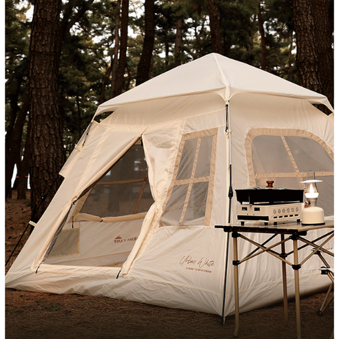 캠프미 어반 화이트 간편한 원터치 텐트: 어디서나 편리한 야외 모험을 위한 필수품