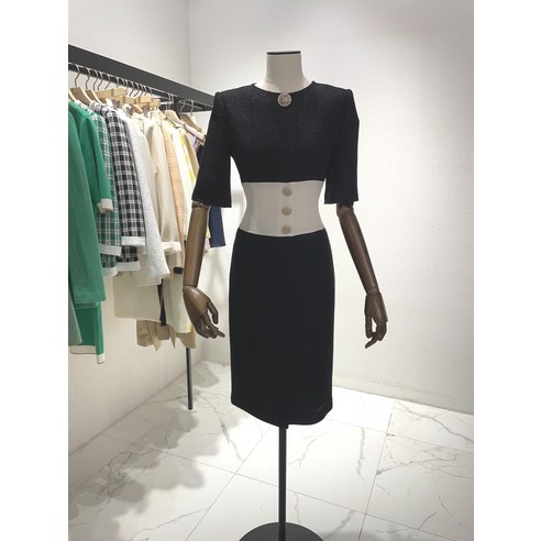 모조에스핀 허리배색포인트 트위드 원피스 S232MSE024(1879224)