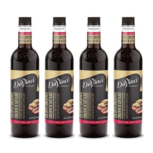 DaVinci Gourmet 아이스 커피 농축액 720.1g 25온스 4팩, 25.4 Fl Oz (Pack of 1)_복숭아, 4개, 750ml