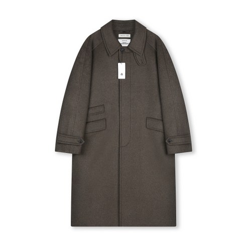 BESLOW OVERSIZED CASHMERE BALMACAAN COAT MELANGE DARK OLIVE OVCABACOMDO 376744