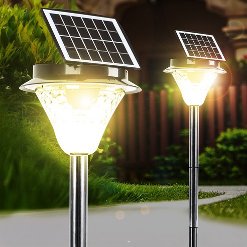 솔라콤 태양광 정원등 태양열 LED 조명 전등 SCD-068, 노란빛