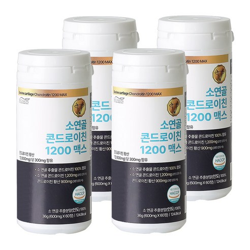 식약처인증 100% 소연골 콘드로이친 1200 맥스, 60정, 4통