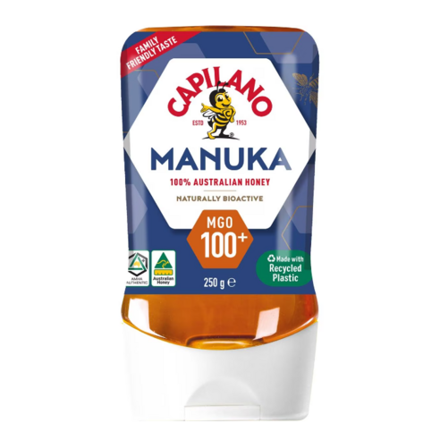 [호주정품직구-최신생산품] 카필라노 마누카꿀 MGO 100+ 업사이드 다운 (튜브형), 2개, 250g