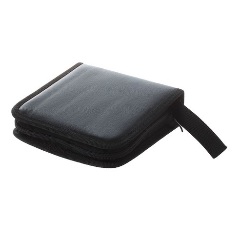 AFBEST 휴대용 직사각형 CD 보관 케이스 가방 홀더 블랙, 검정