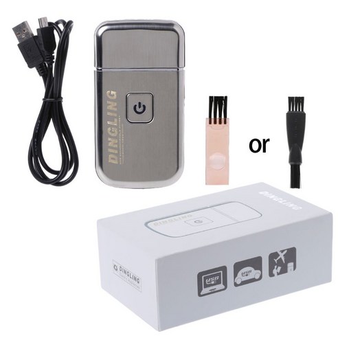 미니 USB 충전식 왕복 운동 블레이드 전기 면도기 면도기 KM-5088, 은