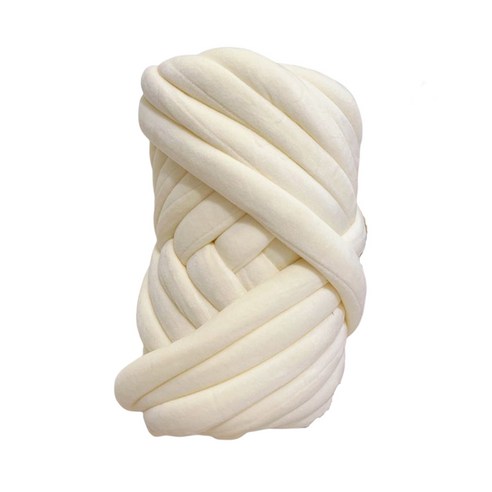Roomxyd 패브릭 자이언트얀 벨벳 뜨개실 망고실 1KG, 우유, 1개
