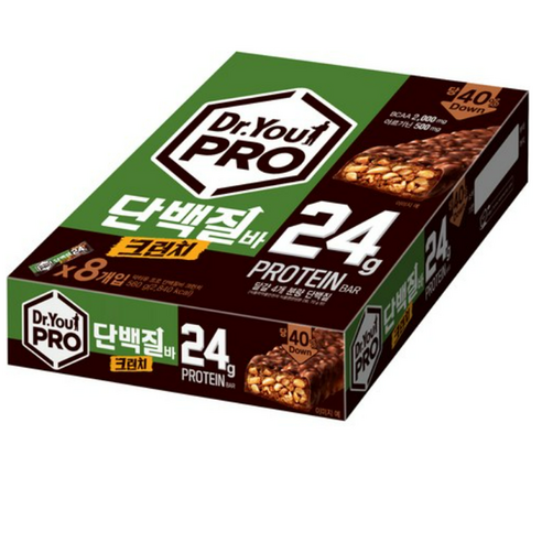 오리온 닥터유 프로 단백질바 크런치, 560g, 2개