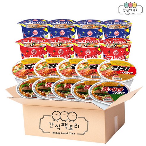 컵라면 4종 세트 (육개장 5개+김치 5개+진라면 매운맛 4개+진라면 순한맛 4개), 1개