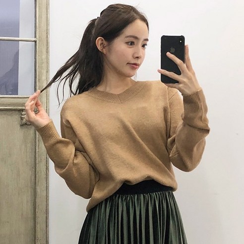 이힝 솜사탕 브이넥 8컬러 루즈핏니트