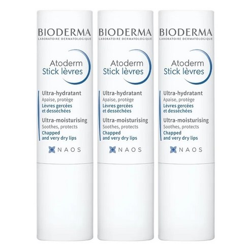 BIODERMA 프랑스 정품 바이오더마 아토덤 스틱 레브르 립밤 4g 3개세트, 3개 바이오더마립밤 Best Top5