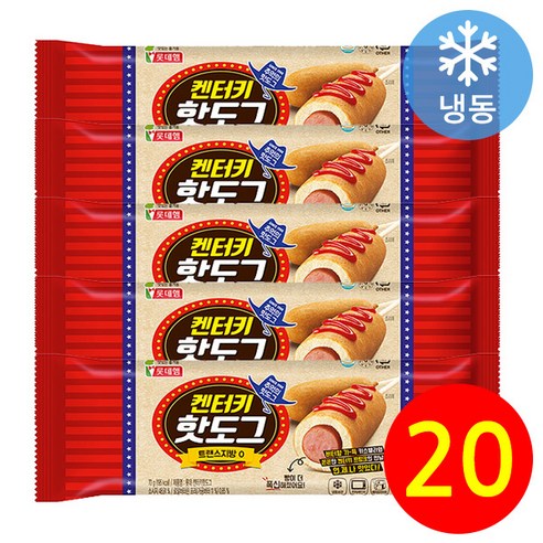 롯데 켄터키 핫도그, 70g, 20개 냉장/냉동/간편요리
