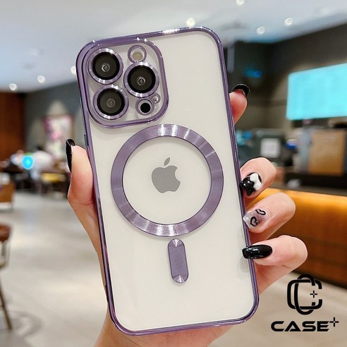 CASE+ 아이폰 맥세이프 예쁜 투명 케이스 10가지 컬러 카메라 렌즈 풀커버