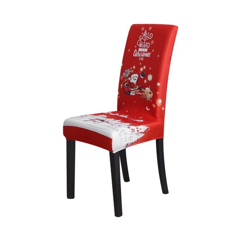 크리스마스 스판 장식 의자 커버 프린트 산타클로스 큰뿔 사슴 식사 디지털 의자 커버, 3#