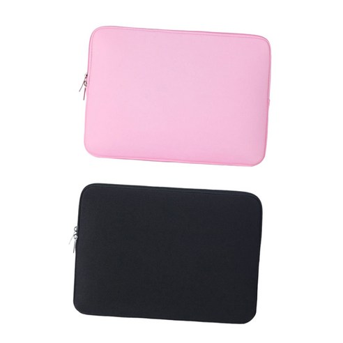 2 Pcs 소프트 나일론 태블릿 노트북 슬리브 가방 수호자 유니버설 15.6 "iPad 용, 블랙 핑크, 40x30.5x2cm
