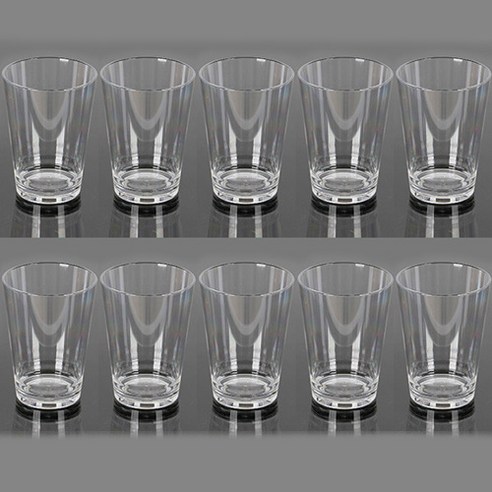 주방프라자 업소용 PC 라운드 물컵 600ml 플라스틱컵 R200, 10개, 투명