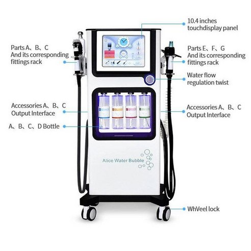 전동발각질제거기 각질제거 발뒤꿈치각질제거 7In 1 뉴 하이드라 페이셜 기계 박피술 앨리스 워터 버블 산, 한개옵션1, 01 White