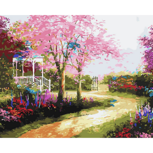 모모픽스페인팅 DIY명화그리기 40x50cm, 51봄날의 정원, 1개