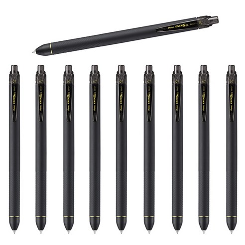 Pentel ENERGEL 에너겔 슬림(BLN435R1/BL437R1) 0.5mm/0.7mm 10개 세트, 에너겔 슬림 0.7mm 흑 10개