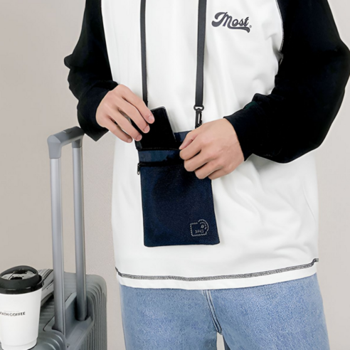 로멀리 RFID 차단 여권 가방 미니 크로스백