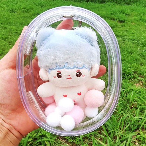 로디보우 솜인형파우치 PVC 투명 보관 케이스 키링