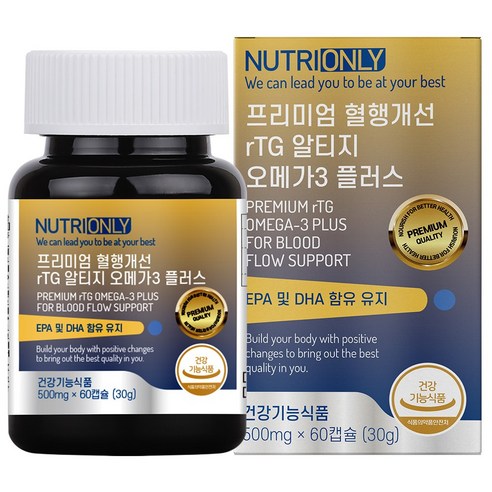 뉴트리온리 프리미엄 혈행개선 rTG 알티지 오메가3 플러스, 60캡슐, 1개, 60정