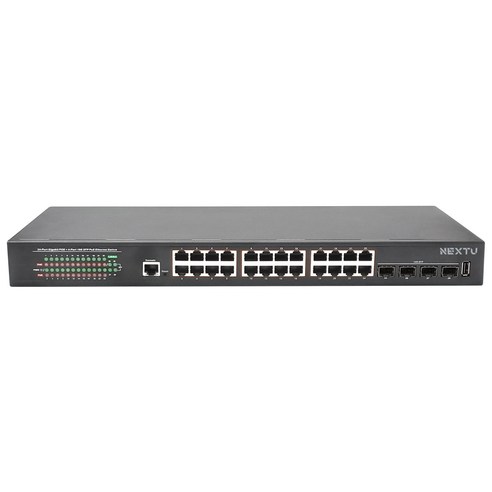 NEXT-POE7128L2-10G L2 PoE 450W 24포트 울트라POE 10G 4SFP+, POE7128L2-10G