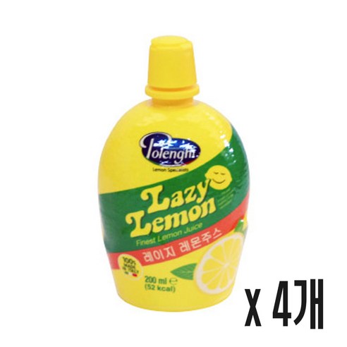 레이지 레몬즙 레몬주스, 200ml, 4개