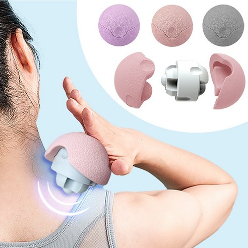 깔끔더하기 마사지볼 원형 지압 롤링 핸드마사지기, 스톤그레이, 2개