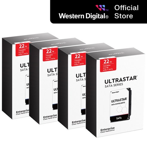 [WD대리점] WD Ultrastar DC HC570 WUH722222ALE6L4 22TB 4PACK 패키지 SATA3 워런티 3년