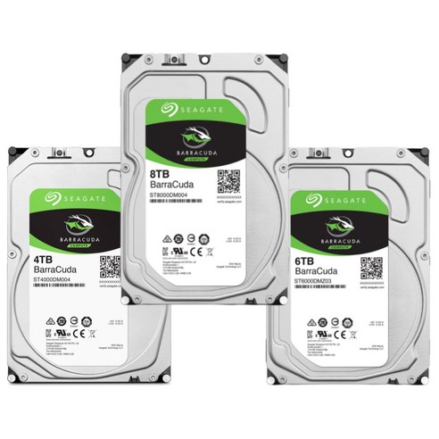 씨게이트 바라쿠다 HDD 8TB 6TB 4TB 3종 데스크탑 내장 하드 디스크, 바라쿠다 8TB Best Top5