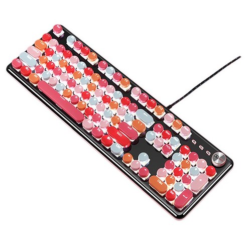 Xzante 혼합 색상 버전 K520 USB 방수 실제 기계식 립스틱 키보드 그물 레드 펑크 레트로 노트북 불꽃, 불꽃 빨강, 금속 매트 패널