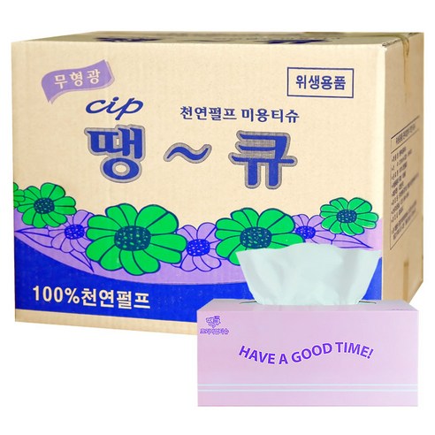땡큐 미용티슈 180매 1박스(18팩) 천연펄프 각티슈, 18개